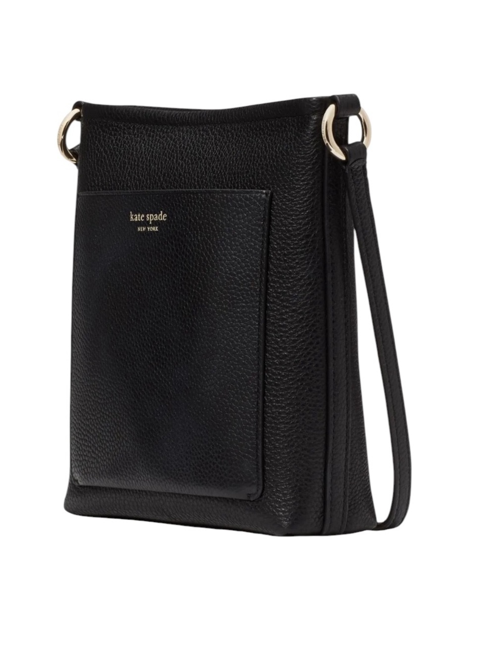 NWOT kate spade new york Ava Small Pebbled Leather Swingpack Black Gold Hardware